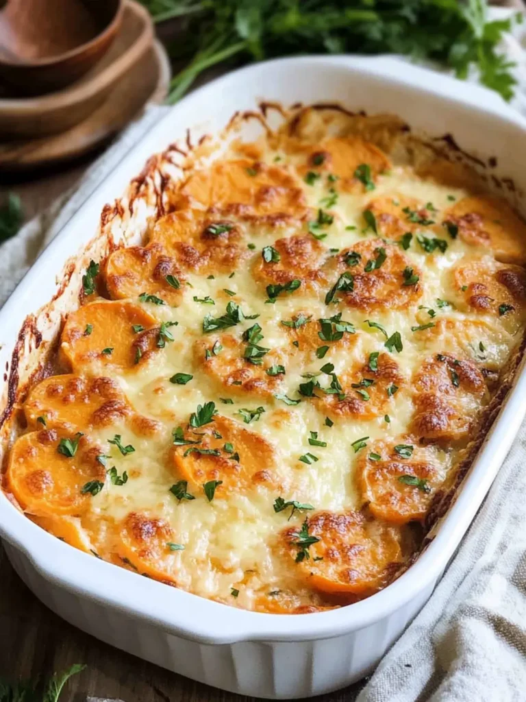 Scalloped Sweet Potatoes with Gruyere Cheese
