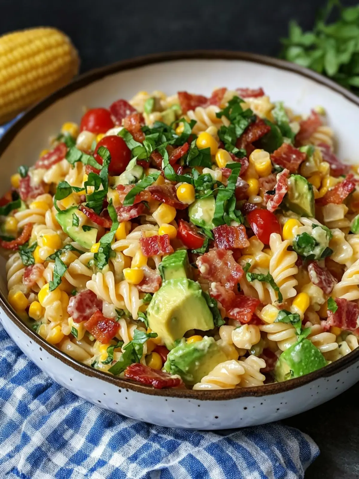 Smoked Corn Bacon Avocado Pasta Salad That's Simply Irresistible 5 Smoked Corn Bacon Avocado Pasta Salad